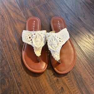 White Crochet Sandals